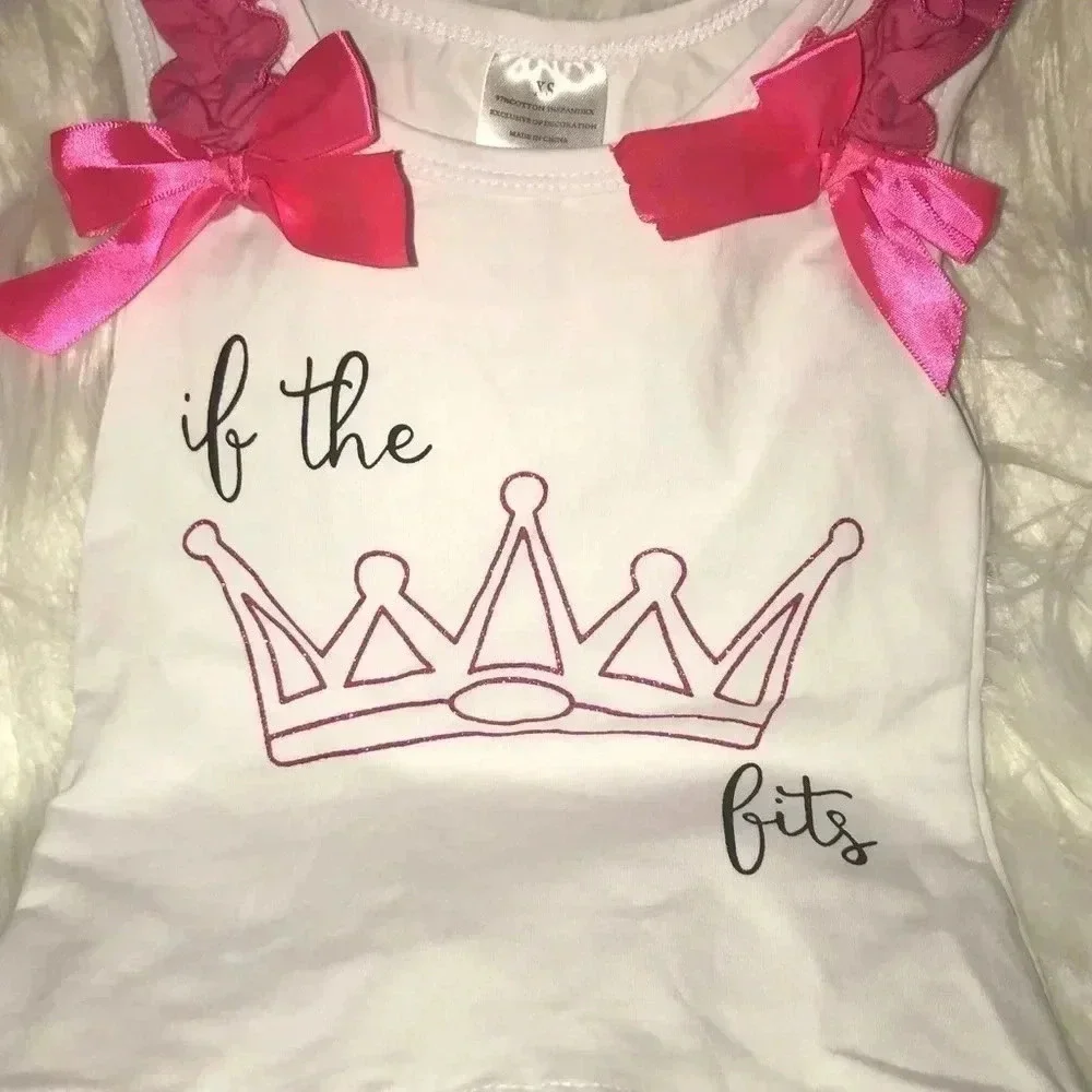 “IF THE CROWN FITS” 2 PIECE SET & HEADBAND SZ S